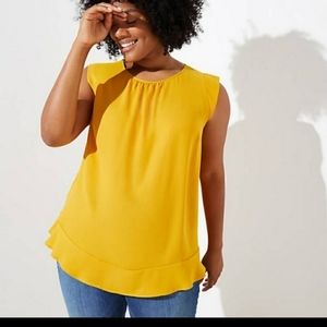 Loft Plus Mustard Yellow Top Size 26